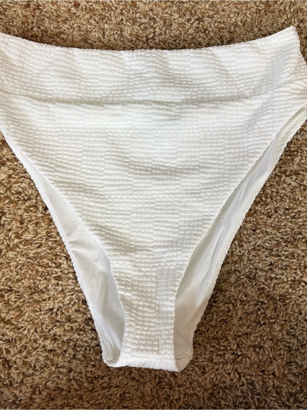 NWT aerie women’s size XXL white textured high cut cheeky bikini bottoms